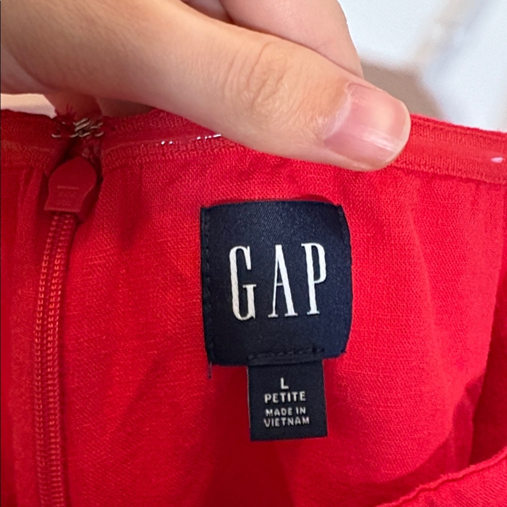 GAP Linen Blend Red Mini Dress for Women Slipper Red Large Petite - Picture 5 of 6